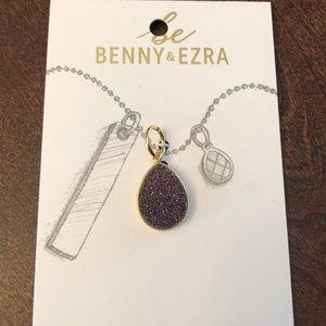 Benny & Ezra Druzy Pendant -Pear - Violet NWT